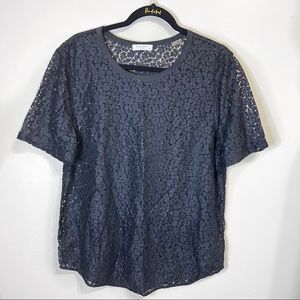 Equipment- Black Lace Blouse